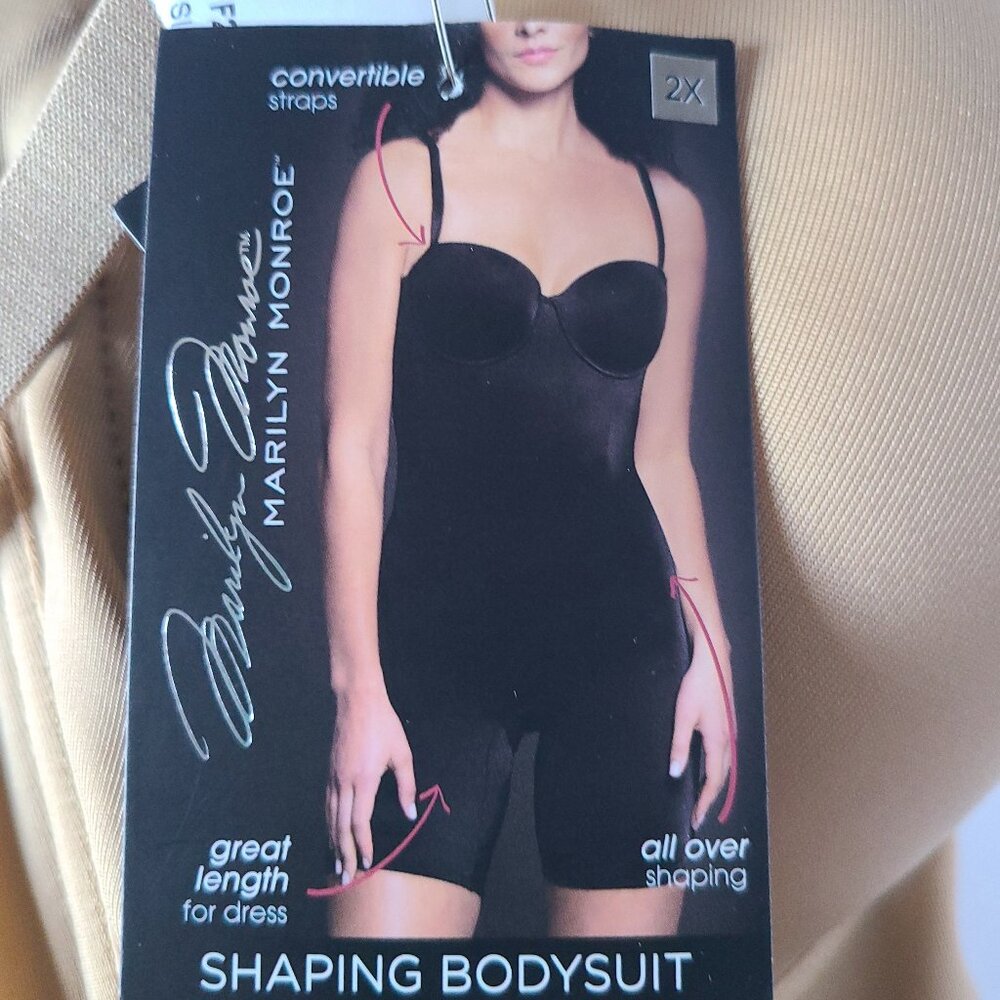 MARILYN MONROE FULL BODY CONTROL BRIEFER SHAPING BODYSUIT | NUDE | SIZE 2X | NWT